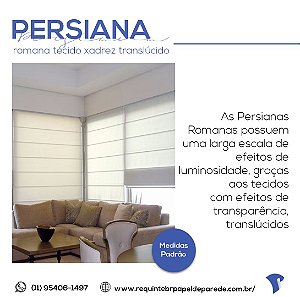 Persiana Romana - Tecido Xadrez Translúcido