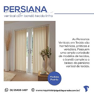Persiana vertical com Bandô - Tecido linho