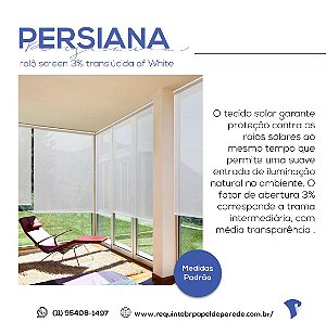 Persiana Rolo Srceen 3% Translúcida of white