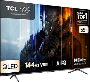 Smart TV TCL 65 Polegadas QLED 4K P8K WiFi Bluetooth Google TV 144Hz