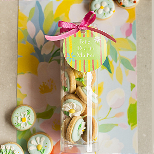Tubo de Biscoitos Decorados - Dia da Mulher