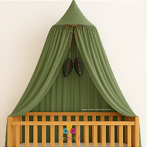 Dossel Tenda Mosquiteiro - Verde com Folhas