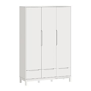 Guarda-Roupa 3 Portas Cozy - Branco - prontaentrega