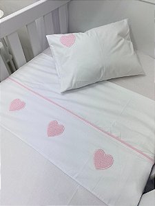Jogo De Lençol -Berço - Coração
