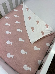 Manta De Tricô - 90x90 - Passarinho - Rose 004