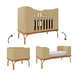 Berço Aquarela - 3 em 1 - Capuccino