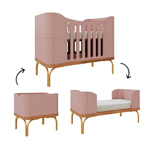 Berço Aquarela - 3 em 1 - Rose