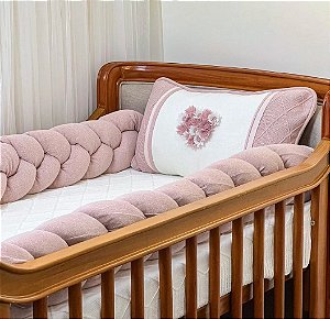 Kit De Berço Flores Trança - Rose 004- 5 Peças