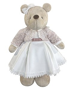 Ursa de Pelúcia Kikinha Chanel - Off White