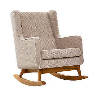 Poltrona De Amamentação Wind - Com Balanço - Tecido 110A - Veludo Bege