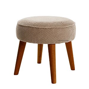 Puff Slim - Veludo Bege - Tecido 110A