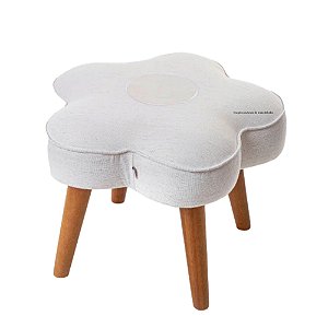 Puff Primavera - Linho Bege - Tecido 100A