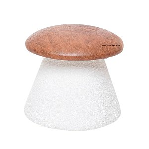 Puff Cogumelo - Tampo Em Courino 200B - Tecido Boucle Speciale 1