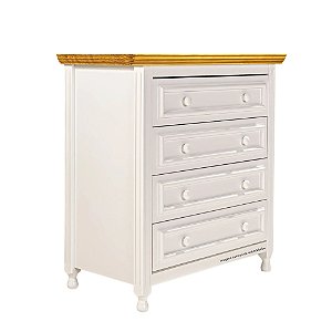 Cômoda Feliz - Branco Com Tampo Mel