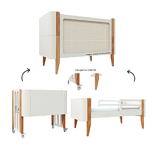 Berço Bo Palha - 3 em 1 - Areia/Jequitibá