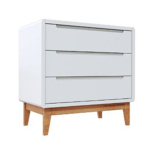 Cômoda Bo - Sem Porta - Branco / Pés Jequitibá