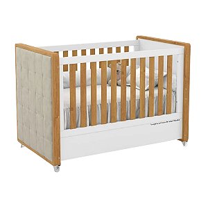 Berço Tutto New - Branco / Freijó - Com Capitonê - 61739