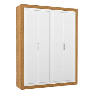 Guarda-Roupa Tutto New - 4 Portas - Freijó / Branco Soft - 70794