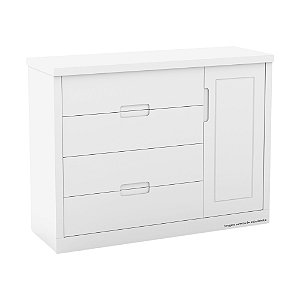 Cômoda Tutto New - Com Porta - Branco Soft - 19538 - prontaentrega