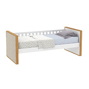 Cama Babá Tutto New - Com Capitonê - Freijó / Branco Soft - 51615