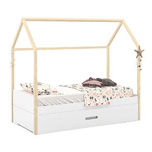 Cama Kids Liv - Com Auxiliar - Branco / Natural - 51578