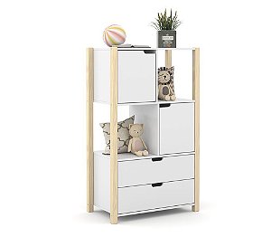 Armário Organizador Kids - Branco / Natural 5155