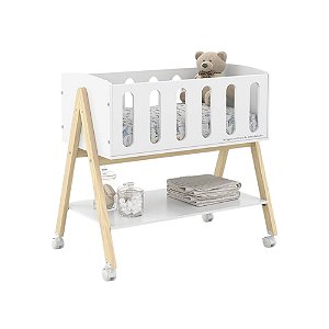 Mini Berço Sissi - Branco Soft / Natural - 61366 - prontaentrega
