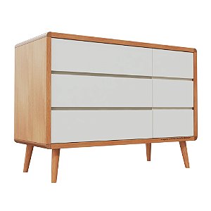 Cômoda Sonhos - Com Porta - Corpo Madeira - Gavetas Areia