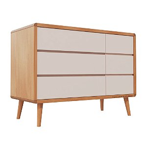 Cômoda Sonhos - Com Porta - Corpo Madeira - Gavetas Rosa Old