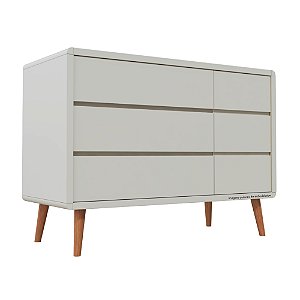 Cômoda Sonhos - Com Porta - Pés Madeira - Corpo Areia