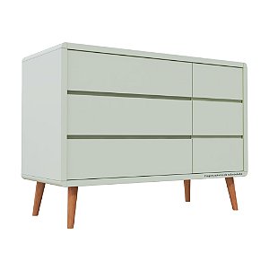 Cômoda Sonhos - Com Porta - Pés Madeira - Corpo Verde Old