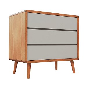 Cômoda Sonhos - 3 Gavetas - Sem Porta - Corpo Madeira - Cinza