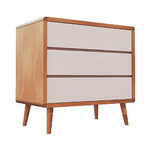 Cômoda Sonhos - 3 Gavetas - Sem Porta - Corpo Madeira - Rosa Old
