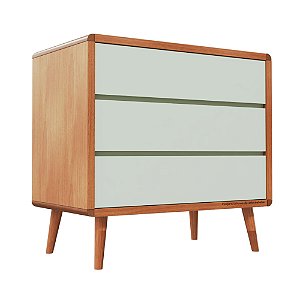 Cômoda Sonhos - 3 Gavetas - Sem Porta - Corpo Madeira - Verde Old