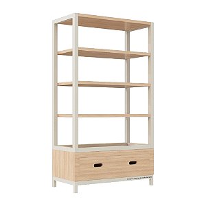 Estante Tupi 90 - Carvalho / Areia