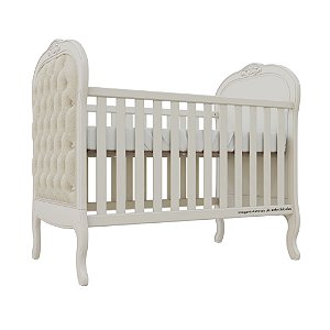 Berço Ópera - Capitonê Veludo Bege - Areia