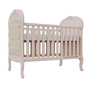 Berço Ópera - Capitonê Veludo Bege - Rosa