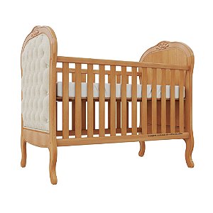 Berço Ópera - Capitonê Veludo Bege - Madeira