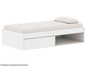 Cama Arcos Play - 1 Gaveta e 1 Espaço Para Futon - Branco