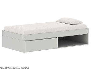 Cama Arcos Play - 1 Gaveta e  1 Espaço Para Futon - Cinza Beton