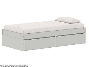 Cama Arcos Play - 2 Gavetas - Cinza Beton