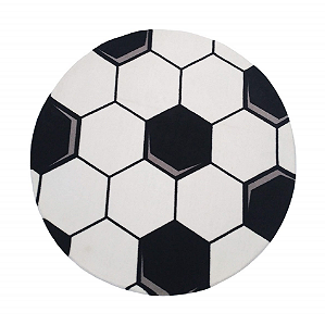 Tapete - Bola De Futebol Cinza - Redondo