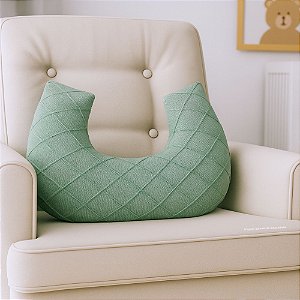 Almofada De Amamentação - Tricot / Trama Losango - Verde Senécio - prontaentrega