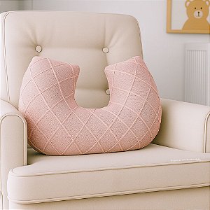 Almofada De Amamentação - Tricot / Trama Losango - Rosa Una