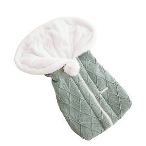 Saco De Dormir - Tricot Em Trama Losango - Com Pelúcia - Verde M.Plantação