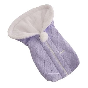 Saco De Dormir - Tricot Em Trama Losango - Com Pelúcia - Lilás Depeche