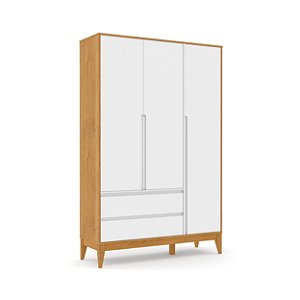 Guarda-Roupa Nature - 3 Portas -Freijó / Branco Soft / Eco Wood - 71292