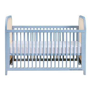 Berço Trama - Azul Com Palha Natural
