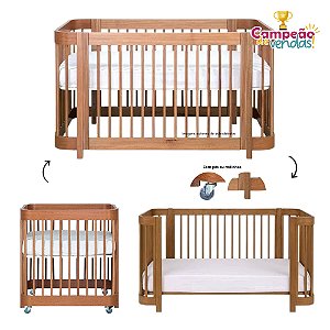 Berço Evolutivo Lola - 3 em 1 - Todo Em Madeira