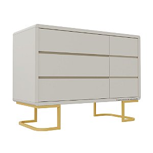 Cômoda Sonhos - Com Porta - Pés Metálicos - Areia